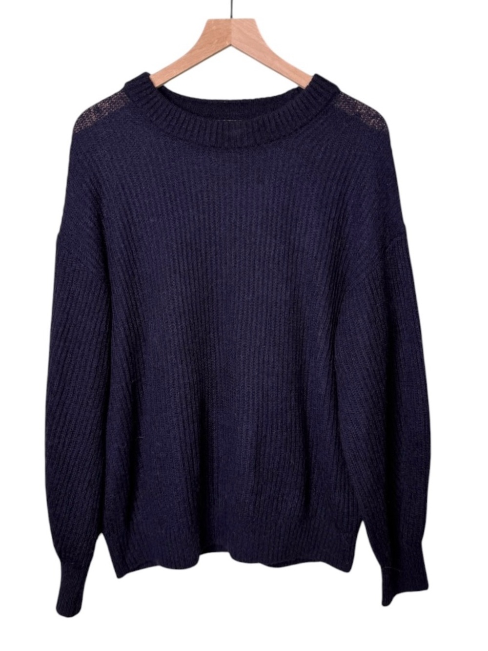 Everlane Alpaca Merino Wool Crewneck Pullover Sweater Navy Women’s Size Medium